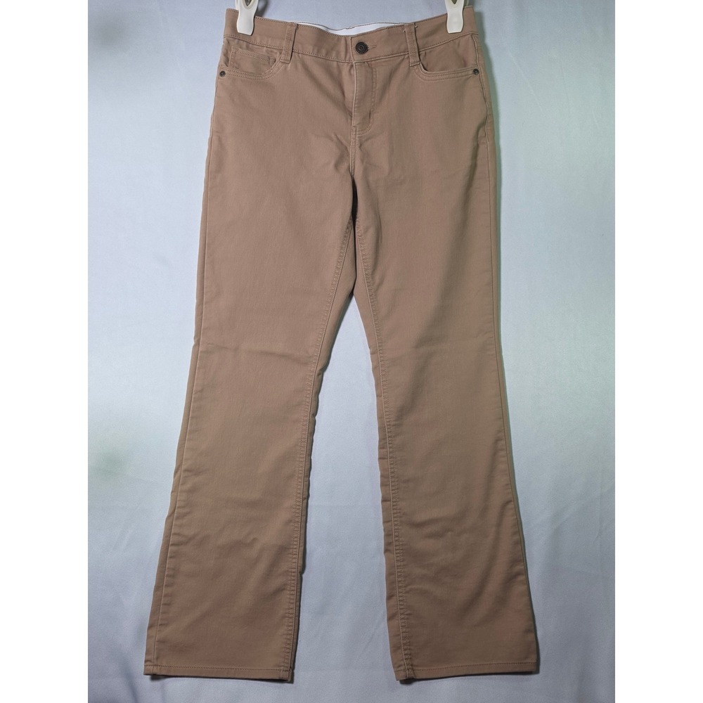 Liz Claiborne Ara Bootcut Pants Tan Khaki Mid Rise Stretch Twill Size 10